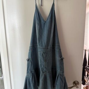 Denim Blue Sundress with Pockets